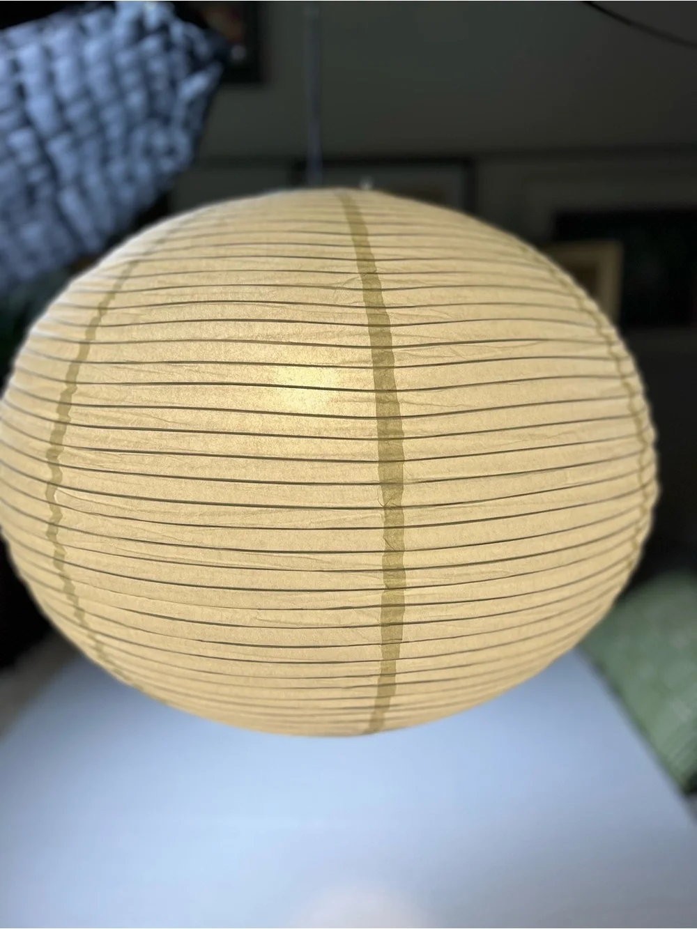 Round Beige Paper Lantern Pendant Shade